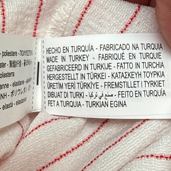 ZARA Kids White Pull-On Wide Leg Pants with Red Pin Stripes - Nautical - Picture 4 of 4